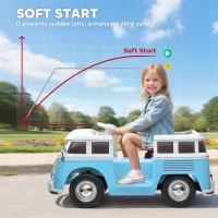 AIYAPLAY Elektryczny Samochód dla Dzieci, 12V Pojazd Dziecięcy z MP3, Podwójny Silnik, Pojazd Elektryczny z Klaksonem, Łagodny Start, 89x49x41,5 cm, Niebieski(m-6)