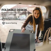 Outsunny Șezlong de Exterior Reglabil 4 Poziții, Scaun Pliabil cu Mâner, Gri.(m-5)