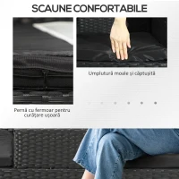 Outsunny Mobilier de Terasa pentru 2 Persoane cu Masa de Ceai(m-5)