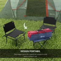 Outsunny Cort de Camping pentru 4 Persoane Impermeabil cu Ferestre și Stâlpi din Fibră de Sticlă, 4.55x2.3x1.8 m, Gri(m-4)