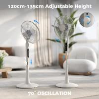 HOMCOM Three Mode Pedestal Fan, with Insect Repellant Box and LED Panel - White(m-6)