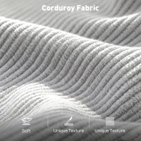 HOMCOM Sofa 3-osobowa, kanapa z podłokietnikami, tapicerowana sztruksowa sofa do salonu jasnoszara(m-5)