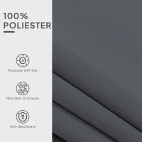 Outsunny Material de Înlocuire pentru Cort Retractabil 4x3 m din Poliester Anti UV 50+ Gri(m-5)