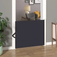 PawHut Barrière de sécurité barrière animaux rétractable automatique 1,15L x 0,83H m teslin métal gris(m-10)