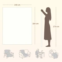 HOMCOM Pătură electrică 160x140 cm cu 5 niveluri de încălzire și 2 zone de control independente, din poliester alb(m-3)