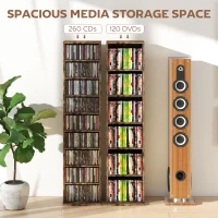 HOMCOM 260 Narrow CD Storage Unit - Rustic Brown(m-4)