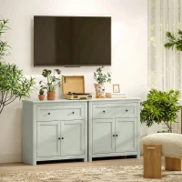 HOMCOM Sideboard Storage Cabinet, Modern Kitchen Cupboard with Adjustable Shelf, Drawer and Double Doors, Green(m-8)