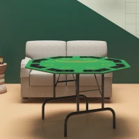 SPORTNOW Table de poker pliable pour 8 joueurs, table de jeu avec porte-gobelet et bac à jetons 120 x 120 x 72 cm vert(m-10)