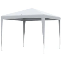 Outsunny Tenda 2,7 x 2,7 m Barnum de Jardim metal epóxi Tela PE Alta Densidade Branco(m-8)