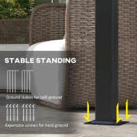 Outsunny Markiza przeciwsłoneczna, pergola, odporna na warunki atmosferyczne, w zestawie materiały montażowe, 3 x 3,5 m, beżowy(m-7)