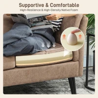 HOMCOM Two-Seater Leathaire Sofa - Light Brown(m-4)