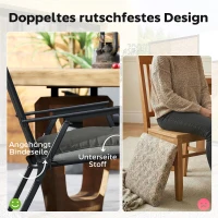 Outsunny 4er Set Sitzkissen 39,5 x 39,5 x 10 cm Stuhlkissen mit Bändern, rutschfeste Outdoor Indoor Sitzauflage(m-4)