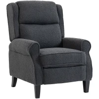 HOMCOM 132° Recliner Armchair, with Extended Footrest - Dark Grey(m-11)