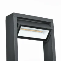 Outsunny Lampă de grădină, lampă de alee, stâlp cu LED-uri, rezistent la intemperii, 16cm x 5cm x 90cm, Gri închis(m-5)