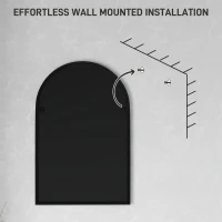 HOMCOM 60 x 90cm Arched Home Mirror - Black(m-8)