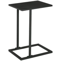 HOMCOM Table Basse Table d'appoint guéridon Bout de canapé intérieur extérieur métal époxy Noir(m-11)