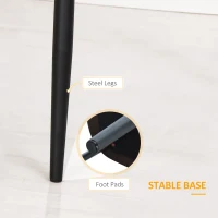 HOMCOM Set Of 2 Quilted PU Leather Dining Chairs with Metal Frame 4 Legs Foot Caps Home Seating Modern Stylish Executive Grey(m-6)