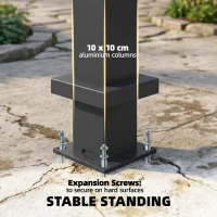 Outsunny Pergola ok. 3x3 m aluminiowa zadaszenie tarasu z regulowanym dachem lamelowym montaż na ścianie ciemnoszara(m-6)
