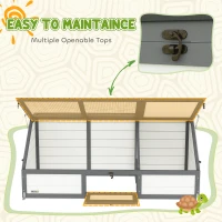 PawHut Skrzynka dla żółwi, zewnętrzny wybieg dla żółwi, design bez dna, łatwo otwierany, domek dla żółwi, biały(m-7)