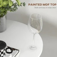 HOMCOM stół barowy, wysoki, Ø60 x 102 cm, okrągły stolik na przyjęcia, stolik do salonu i jadalni, stalowy, biały(m-5)