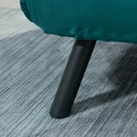 HOMCOM Canapea Pat Dublu 3 în 1 Catifelată cu Spătar Reglabil pe 5 Niveluri și Perne, Albastru Închis(m-7)