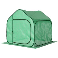 Outsunny Mini estufa pop-up pequena estufa legumes plantas flores com porta com zíper em PE 150 x 148 x 148 cm verde(m-8)