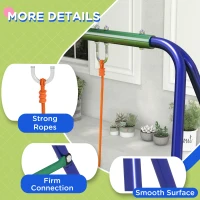 Outsunny Konstrukcja huśtawki dla dzieci z 2 siedzeniami huśtawki, dla 3-8 lat, stal, 2,7 x 1,6 x 1,8 m(m-6)