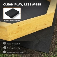 AIYAPLAY Sandkasten mit Dach 4 Sitzbänken Bodenplane für 8 Kinder von 3-8 Jahren für Outdoor Garten Holz 214,5 x 214,5 cm Gelb(m-7)