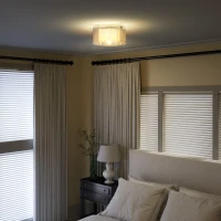 HOMCOM lampa sufitowa z oprawą E27, akrylowy klosz, okrągła Ø 32 cm, oświetlenie sufitowe do salonu, łazienki, kuchni, sypialni, korytarza, bez żarówki(m-6)