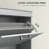 HOMCOM Three-Drawer Minimalistic Shoe Cabinet - Grey(m-5)