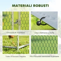 PawHut Pollaio per Galline da Esterno con Tetto Impermeabile e Serratura, in Acciaio Zincato, 2.8x3.4x1.9 m, Argento(m-5)