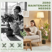 HOMCOM 90cm Artificial Rose Tree, Decorative Fake Plant with 344 Silk Leaves 17 Flowers for Outdoor Indoor Decor, Pink(m-6)