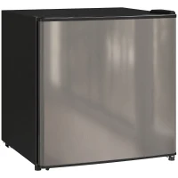 HOMCOM Mini Nevera Silenciosa 46 L Clase E Frigorífico Pequeño con Temperatura Regulable y Puerta Reversible 48x44x49 cm Plata(m-10)