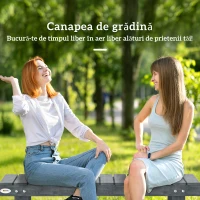 Outsunny Bancă de Exterior Impermeabilă cu 2 Locuri din Lemn de Brad, pentru Grădină și Terasă, Capacitate până la 250 kg, 110x38x35 cm, Gri(m-4)