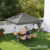 Outsunny Wymiana dachu pawilonu UV50+ wodoodporna z 8 otworami odpływowymi 3 x 3 m, jasnoszary(m-9)