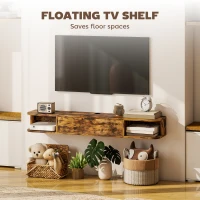 HOMCOM 120 cm Floating TV Unit for TVs up to 50 Inch - Rustic Brown(m-4)