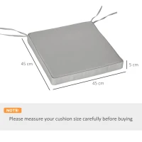 Outsunny Set de 2 perne pentru scaun/fotoliu de grădină Perne de șezut cu husă detașabilă Umplutură 5 cm Poliester Gri deschis(m-3)