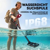 Outsunny Metalldetektor IP68 Wasserdicht faltbar Metallsuchgerät mit 4 Modi Kopfhörer Schaufel Tragetasche LCD-Display(m-7)