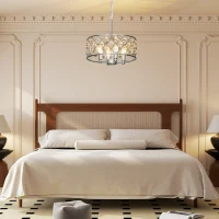 HOMCOM 51 Crystallite Four-Bulb Chandelier - Silver-Tone(m-8)