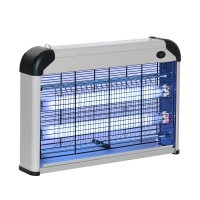 Outsunny Lâmpada Anti Mosquito Eliminador Elétrico de Insetos UV 20 W Mata Moscas Elétrico Eficaz em Área de 60 m² Armadilha para Mosquitos para Interior e Exterior Preto