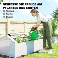 Outsunny Gewächshaus mit Fernster PE-Gitterfolie, winterfest Foliengewächshaus, Treibhaus 180 x 90 x 70cm Weiß(m-7)