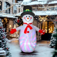 Outsunny Om de zăpadă gonflabil de Crăciun, 240 cm, decorațiune gonflabilă de Crăciun cu lumini LED, 177x78x240cm, multicolor(m-2)