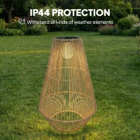 Outsunny Solarny stojak na lampę rattanową LED w stylu Boho wodoodporna IP44(m-7)