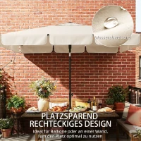 Outsunny Sonnenschirm 183 x 122 cm, Wasserabweisend Balkonschirm mit 3-fach Neigung mit 8 Streben Beige(m-4)