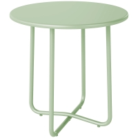 Outsunny Masă Joasă de Exterior cu Bord Rulat, Bază în X cu Picioare Reglabile pe Înălțime, pentru Living Terasă, Ø48x51cm, Verde