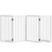PawHut Grilaj pentru câini, pliabil, antiderapant, picioare de sprijin, cadru din lemn, 206x35,5x76 cm, Alb(m-7)