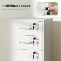 HOMCOM Three Drawer Wood-Effect Filing Cabinet - White(m-7)