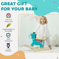 AIYAPLAY Zabawkowy Osiołek dla Dzieci z Uchwytami 59 x 27 x 43 cm Ciemnozielony(m-6)