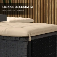 Outsunny Juego de 6 Cojines para Sillas de Comedor 40x40 cm 6 Piezas Cojines para Sillas de Jardín Acolchados con Cintas Caqui(m-5)