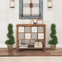 HOMCOM Set of 2 Artificial Plants, Topiary Spiral Boxwood Cypress Trees with Pot, for Home Indoor Outdoor Decor, 90cm(m-6)